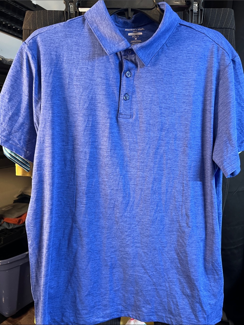 Member's Mark Blue Heather Polo - Men's Short Sleeve